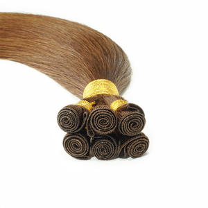 मोटी अंत रूसी मानव बाल handtied बाने विस्तार डबल खींचा हाथ बंधे कपड़ा बाल एक्सटेंशन - Product Image 3