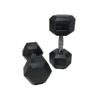 Haltères hexagonaux en caoutchouc durables de style professionnel, pas chers, 2 kg, 5 kg, 7,5 kg, 30 kg, ensemble d'haltères hexagonaux