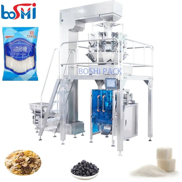 Cân Đa Trọng Lượng Máy Đóng Gói Gạo 250G 300G 500G 1Kg Máy Đóng Gói Đường Lúa Mì Muối Máy Đóng Gói Đường Màu Nâu