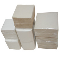 Boîte carrée blanche personnalisée en pâte de bois vierge pour serviettes de table et repose-tasses
