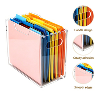 Organizador de Archivos Transparente para Escritorio, Diseño de Asa Personalizable, Caja de Almacenamiento de Documentos y Papel Acrílica, Éxito de Ventas Transfronterizo