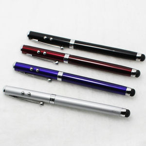 Stylos métalliques 4-en-1 avec pointeur, lumière LED, 0,7 mm, pour écrans tactiles capacitifs, iPad, iPhone - Product Image 1