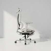 Chaise de bureau ergonomique de luxe en maille avec massage - Design contemporain inclinable et pivotant à dossier haut pour le gaming et le télétravail