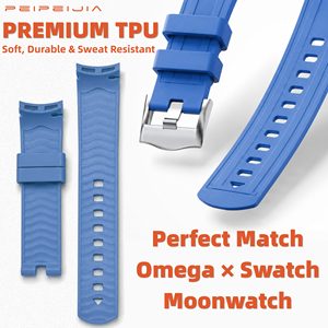 Correa de Reloj de TPU de 20 mm Compatible con Omega <span class=keywords><strong>Swatch</strong></span> Moonwatch, Correa para Moonwatch, Brazalete para Moonwatch, Correa de Reloj para Omega - Product Image 1