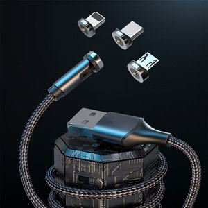 celular 2m 540 rotación de Nylon trenzado de 3in1 imán de datos de carga <span class=keywords><strong>Usb</strong></span> magnético <span class=keywords><strong>Cable</strong></span> para Iphone <span class=keywords><strong>micro</strong></span> de tipo c - Product Image 2
