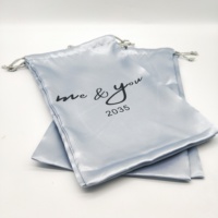 Sac en satin de soie à cordon personnalisé pour accessoires capillaires, vente chaude
