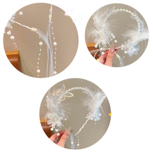 Nuova fascia per capelli, accessorio per acconciature <span class=keywords><strong>da</strong></span> <span class=keywords><strong>bambina</strong></span> con intreccio a farfalla super fatato, che non stringe la testa. - Product Image 5