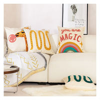 Style moderne 18 "x 18" Innermor personnalisation brodé animal housse de coussin décorations pour la maison taies d'oreiller et taie de coussin