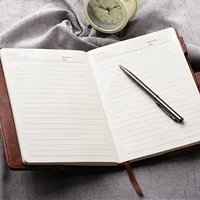 Cuaderno Personalizado A5 de Cuero PU con Anillas y Cierre, 240 Páginas, con Bolígrafo y Caja de Regalo, Agenda Corporativa Personalizada