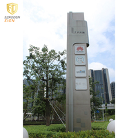 Panneaux publicitaires LED en acier inoxydable pour extérieur, lettres lumineuses 3D, totem de guidage de rue, résistant aux intempéries IP65, à poser au sol