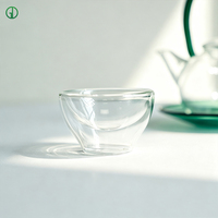Tasses en verre borosilicate à double paroi avec logo personnalisé, 30 ml, tasses en verre transparent isolées, bol en verre pour soupe