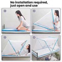 Moustiquaire pliante sans assemblage, tente anti-moustiques portable avec couvercle rabattable pour lit, idéale pour la maison et les dortoirs étudiants, en polyester