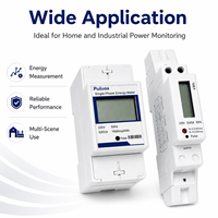 Meter Energi Digital kWh Fase Tunggal 220V DDS DIN Rail LCD Meter Listrik Pintar 60A 2P Kelas Akurasi 1