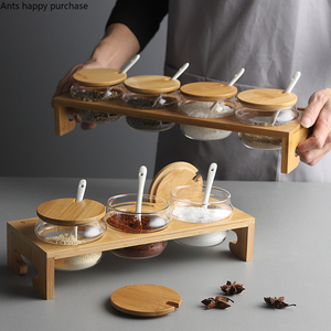Kreatives Glas-Gewürzbox-Set im Schlichten Stil, <span class=keywords><strong>3</strong></span>-teiliges Aufbewahrungsset für Zuhause, Küchen-Gewürzbehälter - Product Image 4