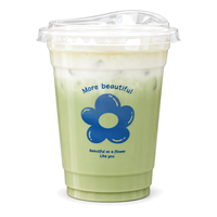Gobelets personnalisés en PLA pour boissons froides, matcha glacé et thé au lait, avec couvercles en option