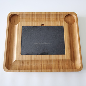 Plateau <span class=keywords><strong>de</strong></span> service <span class=keywords><strong>de</strong></span> couverts <span class=keywords><strong>de</strong></span> planche à fromage en bambou en bois, plateau <span class=keywords><strong>de</strong></span> charcuterie d'assiette à fromage avec ensemble d'ustensiles et couteaux - Product Image 6