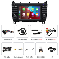 HFMidia Lecteurs multimédias vidéo pour voiture Android AUTO Carplay 7 pouces Radio Bluetooth GPS Navigation pour Mercedes Benz Classe C W203 RDS