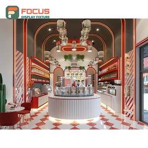 Commercial Coffee Display Cabinet Illuminated Merchandise <b>Shelf</b> <b>Walnut</b> Cafe Display Cabinet - Product Image 5