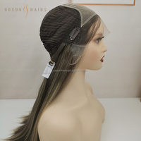 Perruque juive casher perruque de luxe brut brun moka de 22 pouces d'usine cheveux humains vierges européens lace frontale transparente certifiée