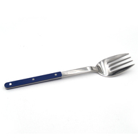 Set Peralatan Makan Stainless Steel Poles Cermin Gagang Plastik Garpu Sendok Peralatan Makan untuk Rumah Dapur Berkemah