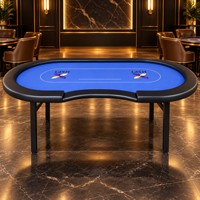 Table de poker portable pliable pour 10 joueurs, en MDF durable, idéale pour les jeux de casino en intérieur – Vente chaude