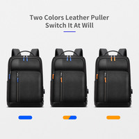 Sac à dos pour ordinateur portable BOPAI pour hommes, 15,6 pouces, sac à dos de luxe personnalisé en cuir de vache antivol extensible avec charge USB, sac à dos en cuir véritable
