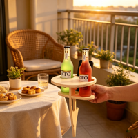 Table de pique-nique portable avec porte-verres, mobilier d'extérieur pour la plage, le jardin et les sorties, pour le rangement du vin et des articles de plage
