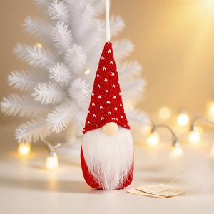 Navidad Plush Christmas Santa Knitted Plush Xmas Tree Ornament Hang Pendant Faceless Lovely <b>Doll</b> New Year Home Decor - Product Image 3