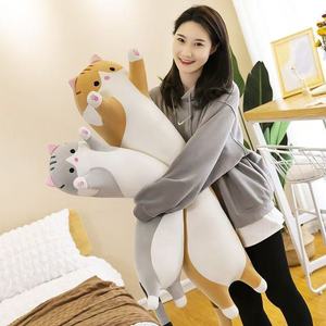Peluche Gatto Carino Lungo Rosa Marrone Grigio, Cuscino per Gambe a Forma di Gatto Dormiente, Morbido Pupazzo Animale, Regalo Peluche Rilassante, Animali di Peluche - Product Image 5