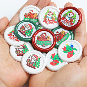 Pegatinas de cera de colores navideños, etiquetas redondas de dibujos animados de muñeco de nieve, sellos de papel no tóxicos para decoraciones navideñas - Product Image 3