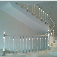 Poteau d'escalier en plexiglas moderne de luxe, pilier en acrylique transparent, garde-corps d'escalier en verre, balustres