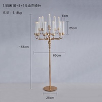 Bon prix Pièce maîtresse de mariage Décoration de scène Chandelier en métal doré à 13 bras et 16 bras