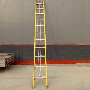 Escalera Telescópica Aislada de Bambú con Marco en A, Escalera Aislada para Colgar y Levantar - Product Image 2