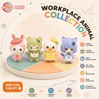 Ensemble de figurines d'animaux en PVC personnalisées, style Chibi Anime, lapin, ours, canard, chat, statue Kawaii, mignonne, cadeau de collection, conforme aux normes OEM ODM