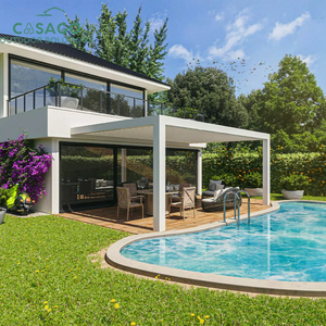 Motorized Aluminum Pergola with Adjustable Louvered Roof, Waterproof Garden <strong>Gazebo</strong> <strong>for</strong> Outdoor Garden <strong>Patio</strong> Poolside - Product Image 5