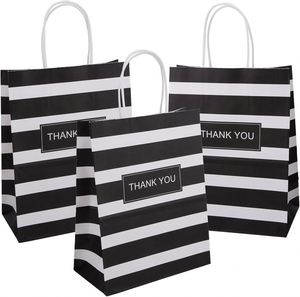 ถุงกระดาษคราฟท์สีขาวดำหูหิ้วแบบบิด พิมพ์โลโก้ได้ - Product Image 3