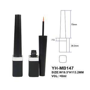 MOQ bajo, venta al por mayor, 7ml, oro rosa brillante, Mini botella transparente, tubo delineador de ojos líquido - Product Image 4