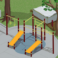 Barras de mono de calistenia de acero al aire libre para parque infantil equipo de entrenamiento paralelo Fitness