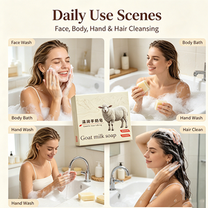 <span class=keywords><strong>Savon</strong></span> Solide Artisanal au Lait de Chèvre OEM ODM Nettoyant en Profondeur Doux et Nourrissant pour Visage, Corps et Cheveux – Tout-en-un Naturel et Sain - Product Image 5