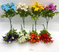 Petit bouquet de lys multi-têtes en pot, fleurs artificielles, décoration intérieure, photographie, plantes artificielles, fait main, DIY, mariage, nouvel an