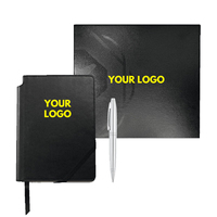 Ensemble cadeau de papeterie promotionnelle pour entreprise, impression personnalisée, agendas en cuir, carnet de notes, journal, bloc-notes et stylo avec logo