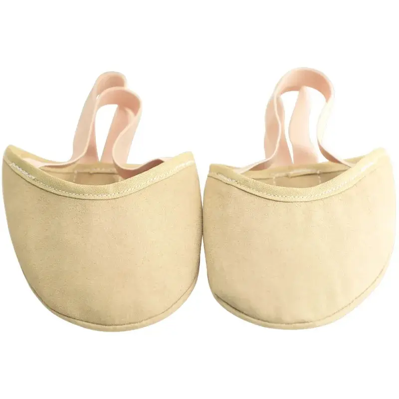 Rhythmic Gymnastics Soft Half Socks Elastic Dance Shoes for Ginastica Ballroom Art Gym Accessories in Khaki Color