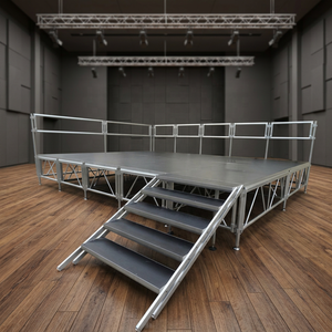 เวทีอลูมิเนียมแบบพกพาสำหรับงานคอนเสิร์ต งานแต่งงาน ปรับระดับความสูงได้ ไม่ต้องใช้เครื่องมือประกอบ - Product Image 1