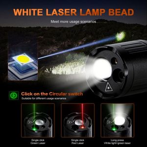 Linterna Táctica Recargable USB WOSEN con Puntero LED Verde de Alta Luminosidad, Zoom Giratorio, Alcance de Haz de 700-800M, IP65 - Product Image 2