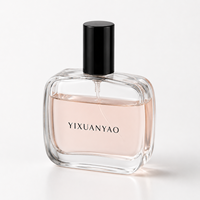 Flacon de parfum en verre de 50 ml, flacon de parfum vide, flacon pulvérisateur de parfum, logo personnalisé, bouchon noir, Botella De Perfume, Frascos De Perfume