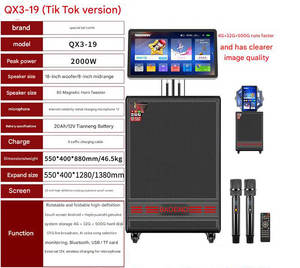 Haut-parleur de chariot vidéo QX3-19 haut-parleur de karaoké Portable de 23 pouces avec écran tactile nouveau lecteur de karaoké de Machine de chant Ktv coloré - Product Image 5