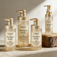 Flacon de shampooing et d'après-shampooing en or de luxe 350 ml, 400 ml, 500 ml, flacon d'huile essentielle pour cheveux 100 ml, ensemble de produits de soin des cheveux, emballage
