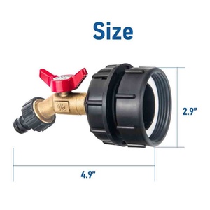 Garden Hose Connector 2.44" Fine & 2.36" Coarse Thread Plastic Anti-Rust Lead-Free Hose Faucet <b>Valve</b> for IBC Tank - Product Image 5