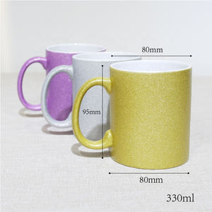 カスタムセラミックマグ11オンスブランクタンブラーカップラージハンドル付きパーソナライズマグ昇華セラミックグリッタープリントマグ - Product Image 4