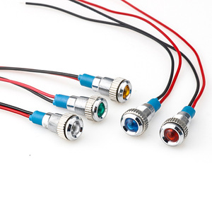 Metal Indicator <b>Light</b> 8mm LED Signal Waterproof IP65 12V 24V 220V Power Indicator <b>Wire</b> Connector Durable - Product Image 1